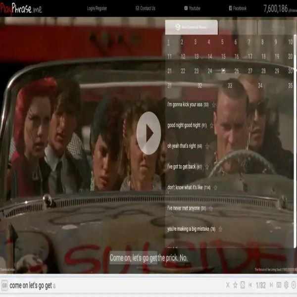 PlayPhraseme : collection de citations vidéo de films sur le web